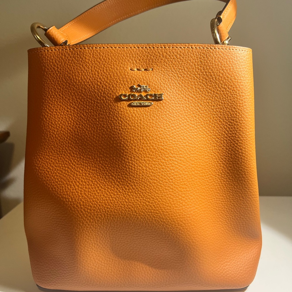 Coach Vibrant Orange Leather Shoulder Bag